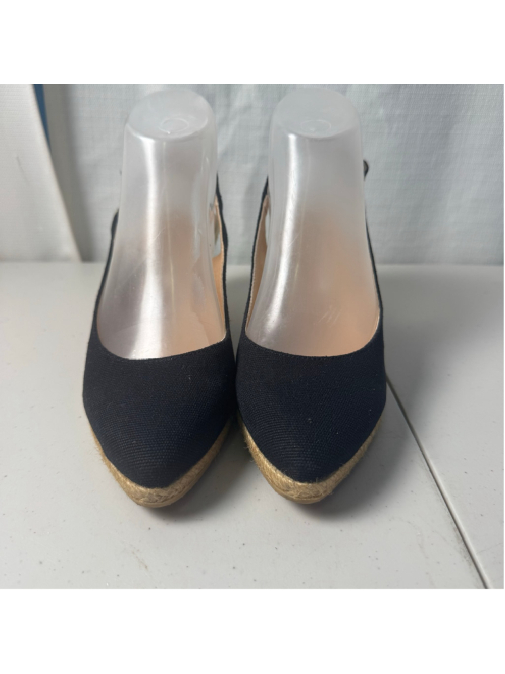 Women's Viscata Palomera Espadrille Wedge Sandals Size EU 37/US 6.5 Black Beige - Picture 2 of 13